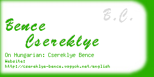 bence csereklye business card